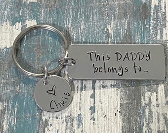 Father, Mother, Key Chain, Grandma, Dad, MawMaw, Daddy, Grandpa, PawPaw, Hand Stamped, Father's Day, Gift, Mother’s Day, Personalized