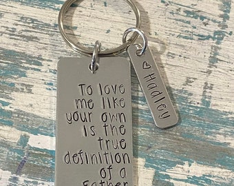 Father - Step Child - Hand Stamped - Step Dad - Keychain - Dad - Daddy - Key Chain - Step Father - Stepdad - Blended Family -Adopted