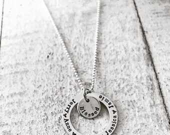 Hand Stamped - Sterling Silver - Personalized - Jewelry - Mom Jewelry - Gift for Mom - Anniversary Gift - Love - Sterling Silver Jewelry