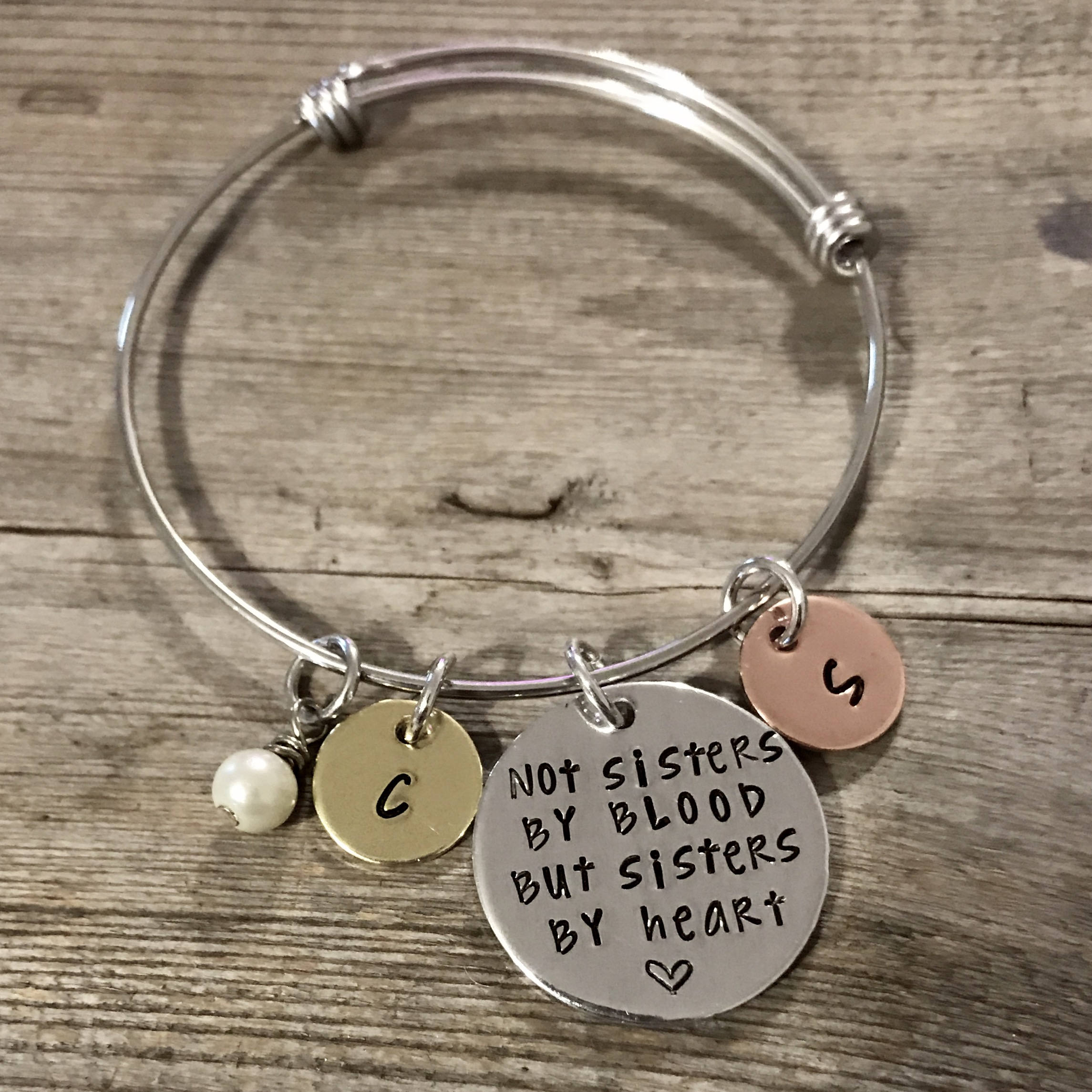 Not Sisters by Blood but Sisters by Heart Bracelet