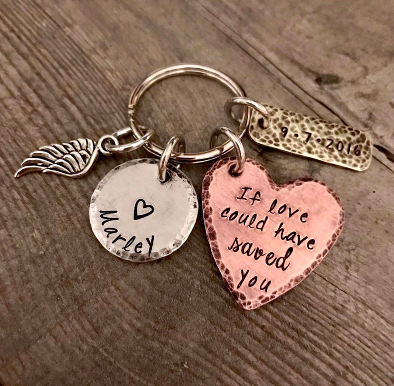 Hand Stamped Angel If love could have saved you Personalized Jewelry- Key Chain Jewelry Bereavement Memorial Remembrance
