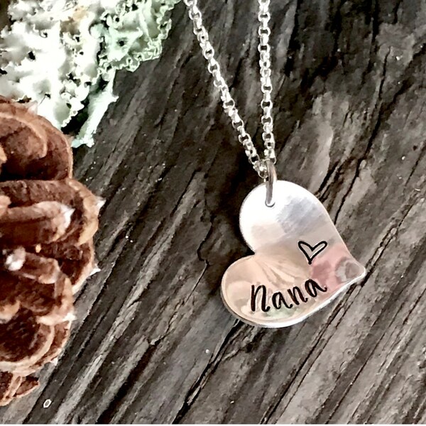 Sterling Silver, Necklace, Hand Stamped, Gifts for Her, Personalized Jewelry, Personalized Sterling Silver, Handmade