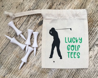 Lucky Golf Bag, Tees Bag, Golf, Golf Gift, Golf Present, Golfer, Tees, Mens Birthday, Dad Gift, Granddad Gift, Uncle gift, Small Golf Bag