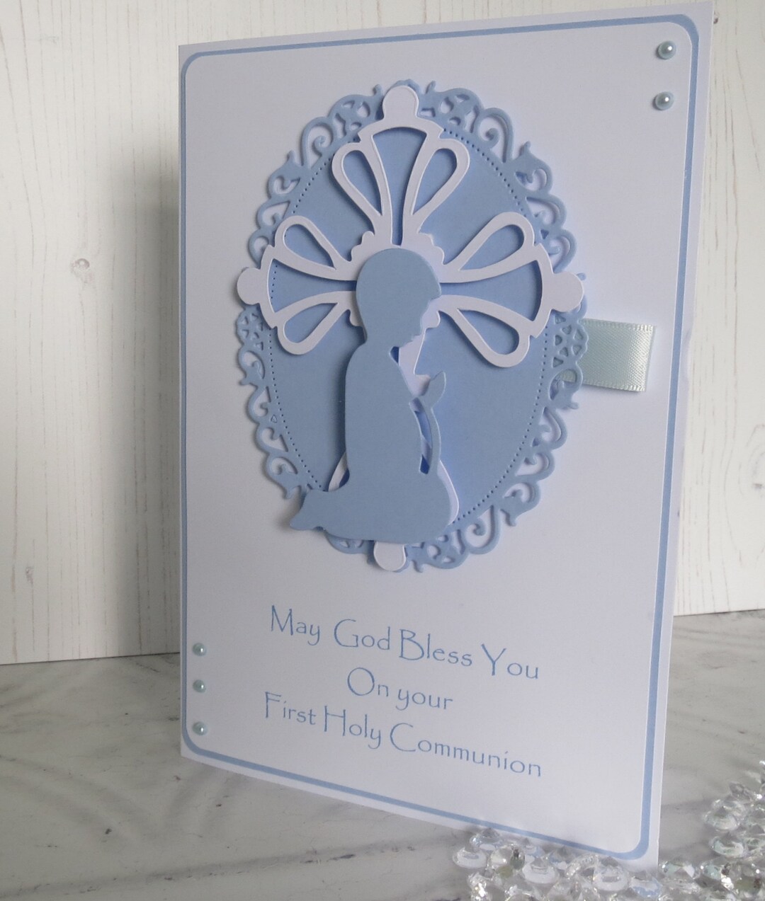 Handmade First Holy Communion Boy Personalised Card - Etsy UK