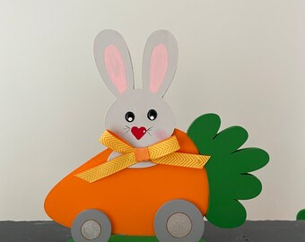 Easter unique large bunny carrot car Tiered tray décor