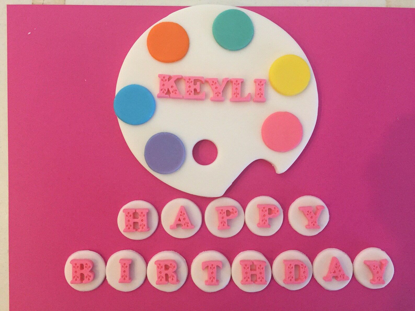 Art Theme Fondant Art Palette Cake Topper Etsy