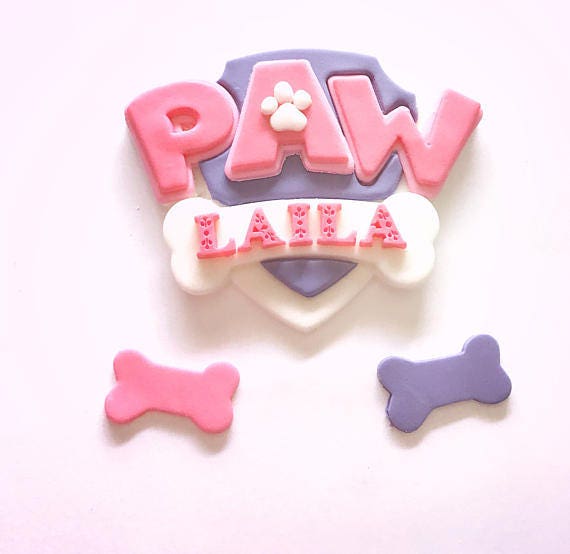 Paw Patrol CUSTOM REQUEST - Badge and 12 small bones Il_570xn