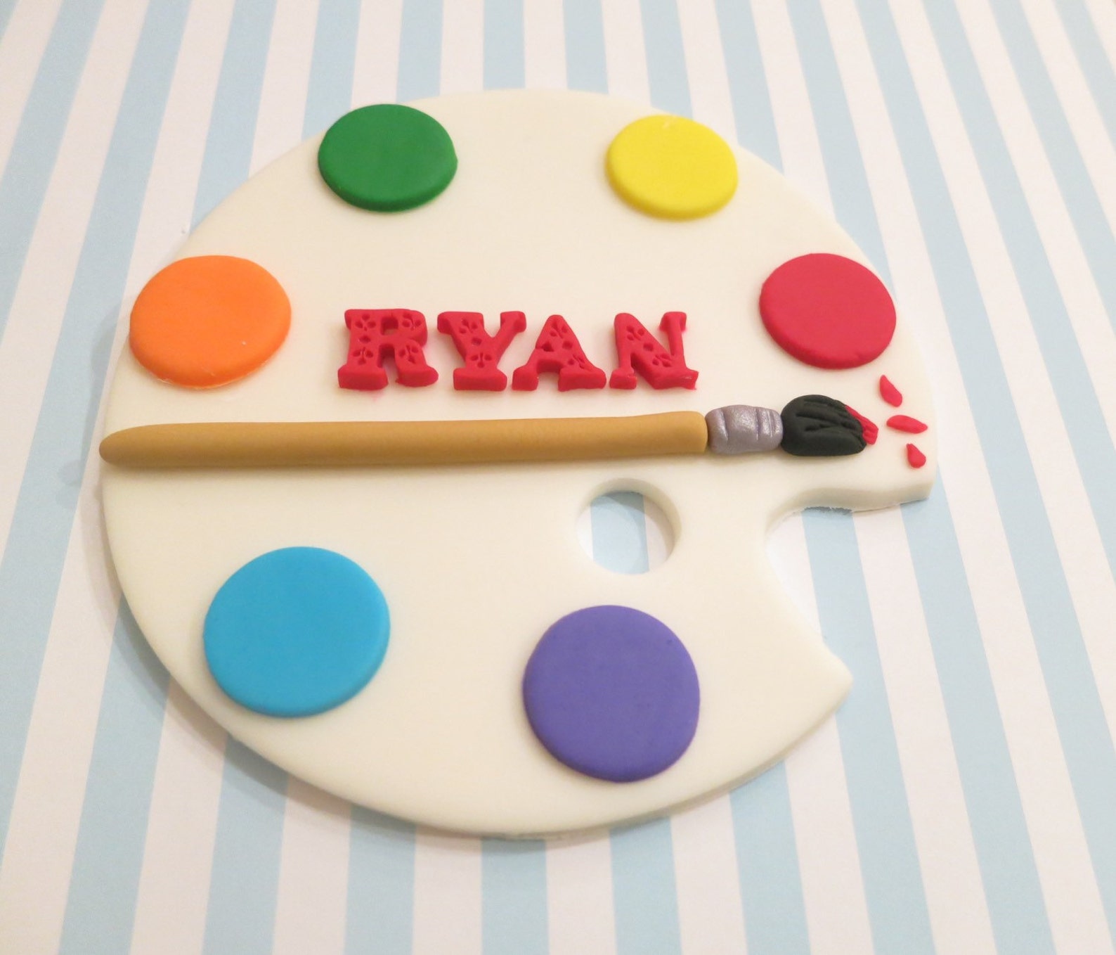 Art Theme Fondant Art Palette Cake Topper Etsy