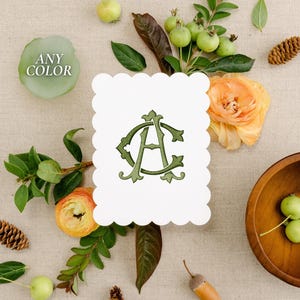 Watercolor Couple&#39;s Monogram | Couple&#39;s Wedding Monogram with Two Initials | Wedding Logo