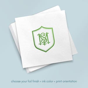 de mariage en aluminium monogramme | Serviettes cocktail en lin