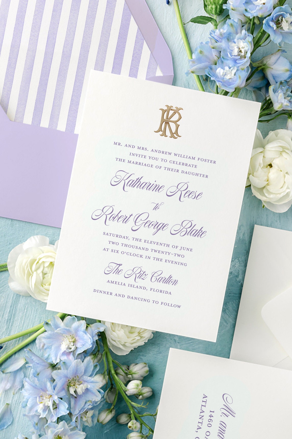 Classic Monogram Wedding Invitation Suite Couple's Monogram Invitation ...
