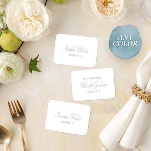 Wedding Escort Cards | Simple Elegant Escort Cards for your Wedding with Rounded Corners | Coordinates with Green Chinoiserie Suite