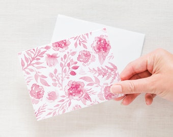 Pink Floral Notecards: Boxed Set