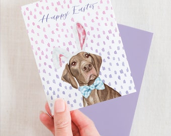 Dog Bunny Ears Easter Greeting Card