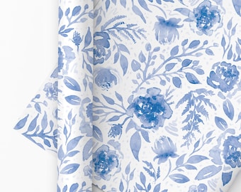 Blue Floral Gift Wrap Sheets