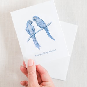 Lovebirds Wedding Engagement or Anniversary Greeting Card