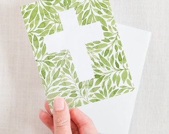 Botanical Cross Greeting Card