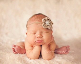 Yo Yo Flower Headband for Photo Shoot, CONVO Me ABOUT SALE, Newborn Headband, Infant Headband, Newborn Photo Prop, Toddler Headband 5 Colors