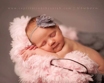 Newborn Photo Prop: 20"x36" Light Pink Faux Fur Layering Piece For Newborn Photo Shoot, Light Pink Fur Prop,Light Pink Fur Infant Photo Prop