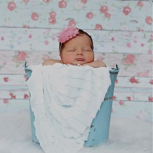 Newborn Photo Prop: White Ruffled Layering Piece for Newborn Photo Shoot, 11 Colors, Infant Wrap, Newborn Photo Wrap, Infant Photo Prop