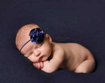 Newborn Photo Prop: Navy Blue Posing Blanket for Newborn Photo Shoot, Bean Bag Cover, Infant Photo Backdrop, Fabric Photo Backdrop