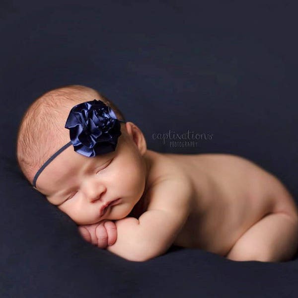 Newborn Photo Prop: Navy Blue Posing Blanket for Newborn Photo Shoot, Bean Bag Cover, Infant Photo Backdrop, Fabric Photo Backdrop