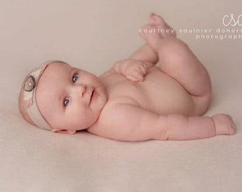 Newborn Photo Prop: Sand Bean Bag Blanket for Newborn Photo Shoot, Bean Bag Cover, Posing Blanket, Fabric Photography Backdrop