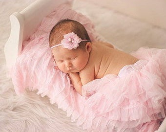 Baby Pink Ruffled Layering Piece for Newborn Photo Shoot, 12 Colors, Infant Wrap, Newborn Wrap, Infant Photo Prop, Newborn Photo Prop,  Wrap