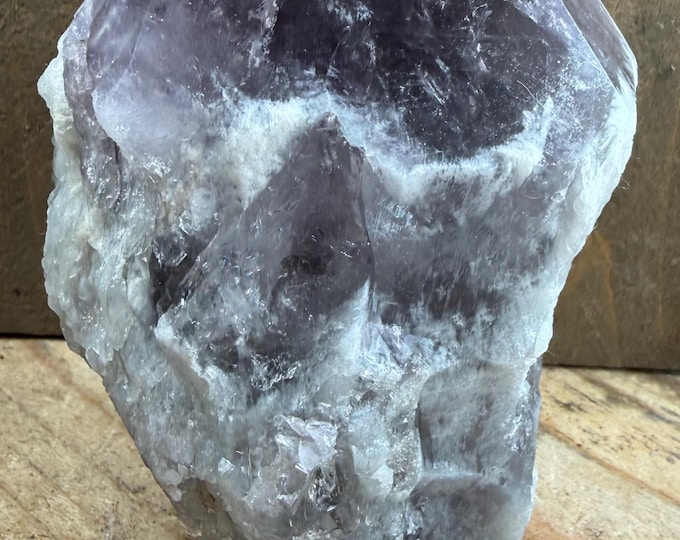 Natural Amethyst Point Crystal Tower | Polished Brazilian Quartz (4.1 inch)