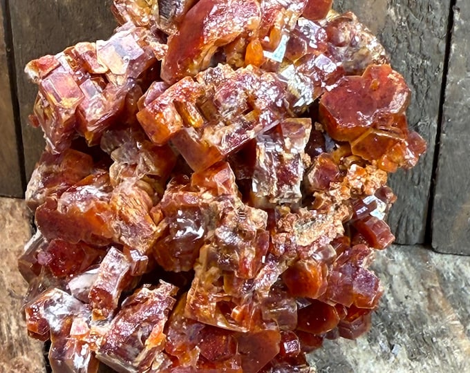 Beautiful Vanadinite Crystals – Sparkling Red Vanadinite on Matrix, Natural Mineral Specimen, Collectible Crystal from Morocco,  jFLAT5
