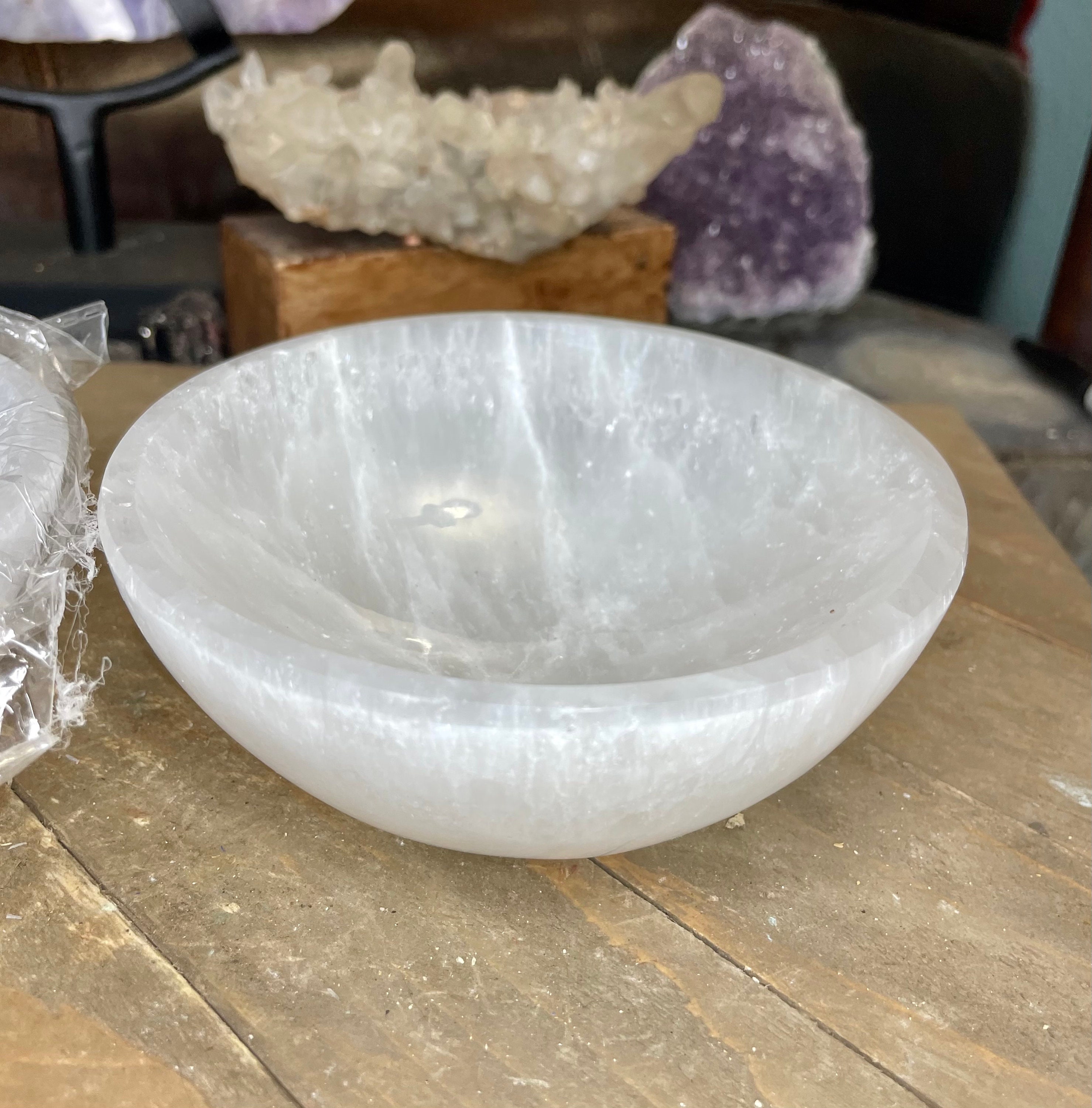 XLarge Selenite "Charging" Bowl White Crystal Stone Reiki C…