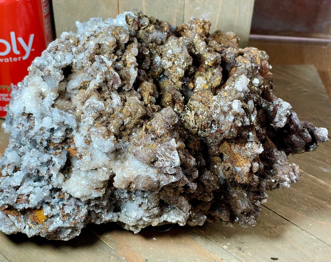 big breathtaking  stalactite crystal cluster has druzy calcite and aragonite crystal formations. showy display piece It is super sparkly bc1