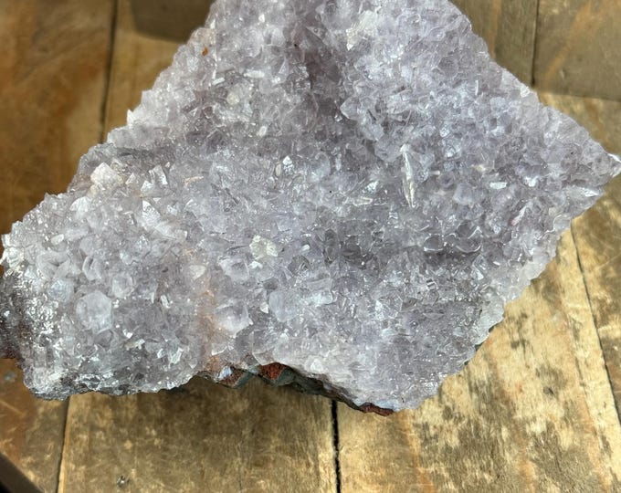 Moroccan Amethyst Specimen – Natural Raw Purple Druzy Cluster | Handpicked Crystal for Collectors & Home Décor 4.5 inch