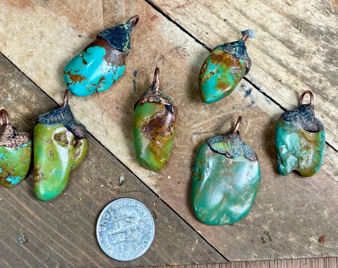 7 pcs. Turquoise Pendant Handmade Turquoise jewelry , southwestern style/ wholesale jewelry point25
