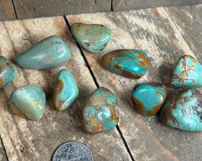 10 PCS Hubei Turquoise Nugget – Raw Turquoise Rough Stone, Natural Turquoise Tumble for Jewelry Making, and Crystal Collectors point21