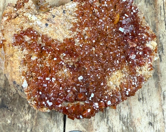Vanadinite Crystals – Sparkling Red Vanadinite on Matrix,Specimen, Collectible Crystal from Morocco,  3 inch