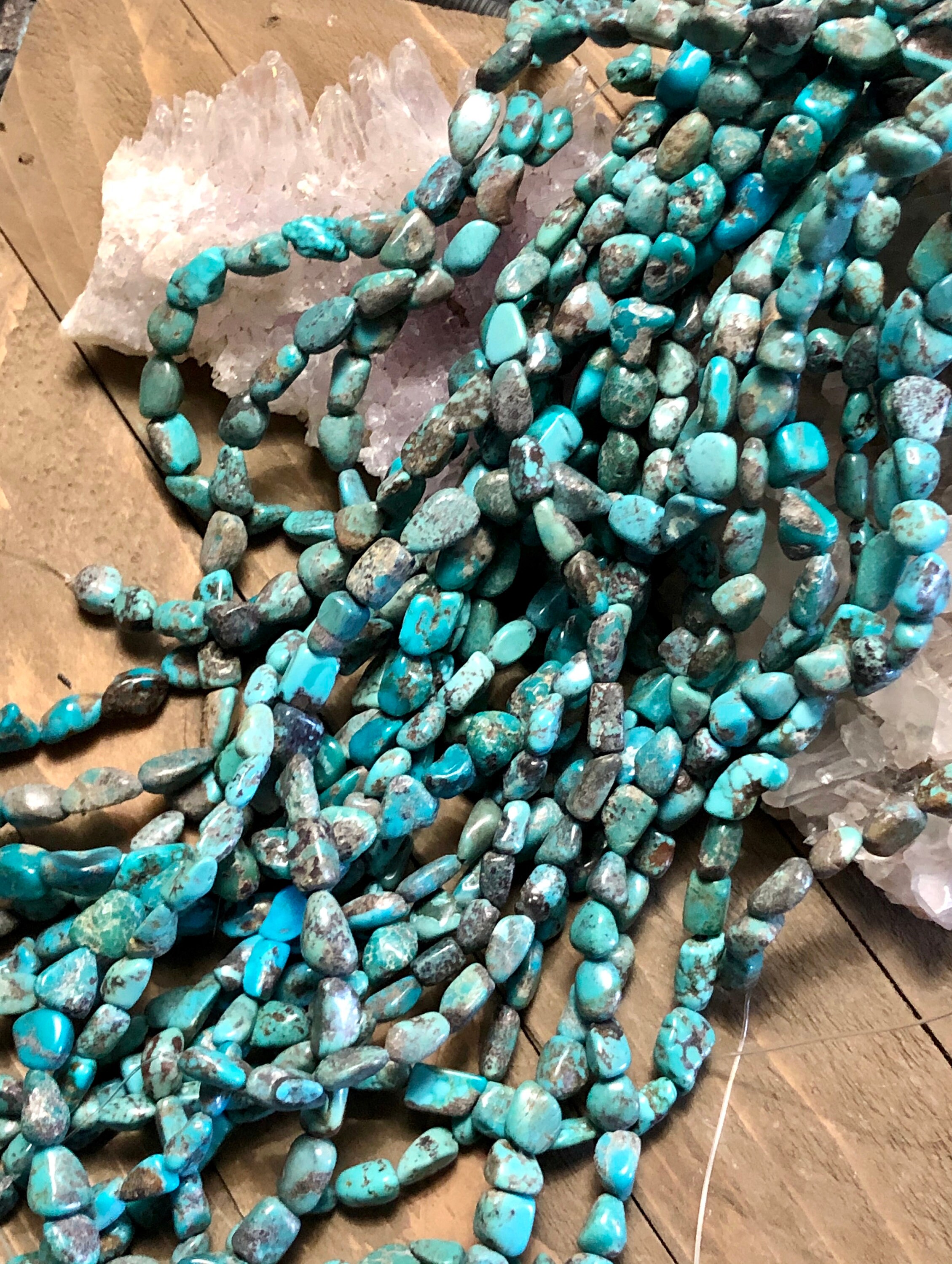 Turquoise Beads Nuggets, Genuine Turquoise 16 inch Strand turquoise
