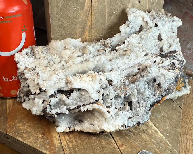big Stalactite Crystal Cluster – Druzy Calcite & Aragonite Mineral Formation | Raw Crystal Display Specimen, Showy Statement Piece rr1