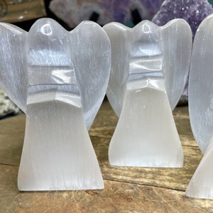 One 10 cm Selenite Angel, Selenite one of the more powerful healing stones, Selenite Crystal Stone-Polished Selenite Stone, White Angel