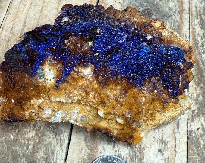 Brilliant Azurite Crystal Specimen – Deep Blue Natural Azurite Crystals | Raw Mineral Specimen  3.1 inch