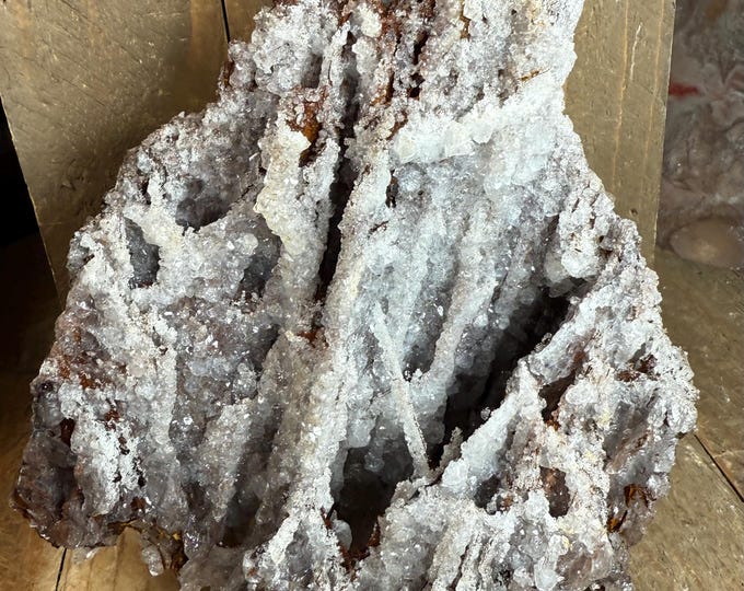 Stalactite Crystal Cluster – Large Druzy Calcite & Aragonite Formation | Handpicked Showy Display Specimen  Collectors Home Décor 5.6 inch