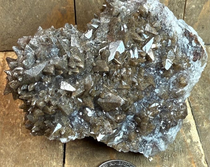Dogtooth Calcite Crystal Specimen – Natural Pointed Calcite Cluster, Raw Mineral Formation, Rare Collectible Crystal for Display,   23
