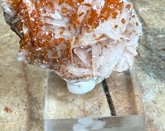 Vanadinite Crystals – Sparkling Red Vanadinite on Matrix, Specimen, Collectible Crystal from Morocco,  44mm