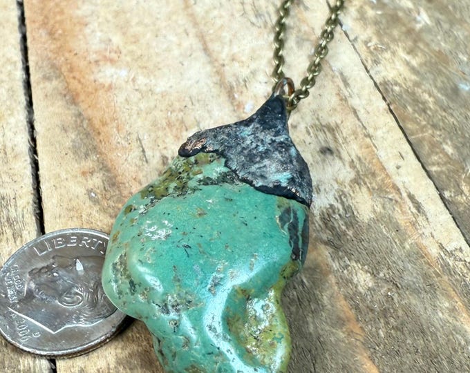 Handmade Turquoise Pendant – Southwestern Style Jewelry – Natural Hubei Turquoise Necklace – Crafted in Arizona 40mm