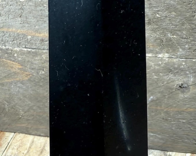Black Tourmaline Crystal Towers ~ Natural Crystal Point Obelisk has imperfections  5.1 inch