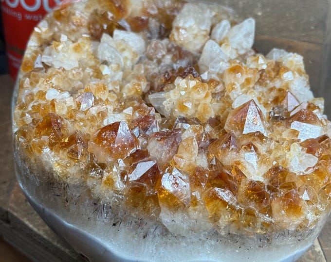 Polished Citrine Druzy Crystal Cluster – Mountainous Display Specimen | Natural Citrine Quartz for Healing, Decor, Collection ,displayone-1