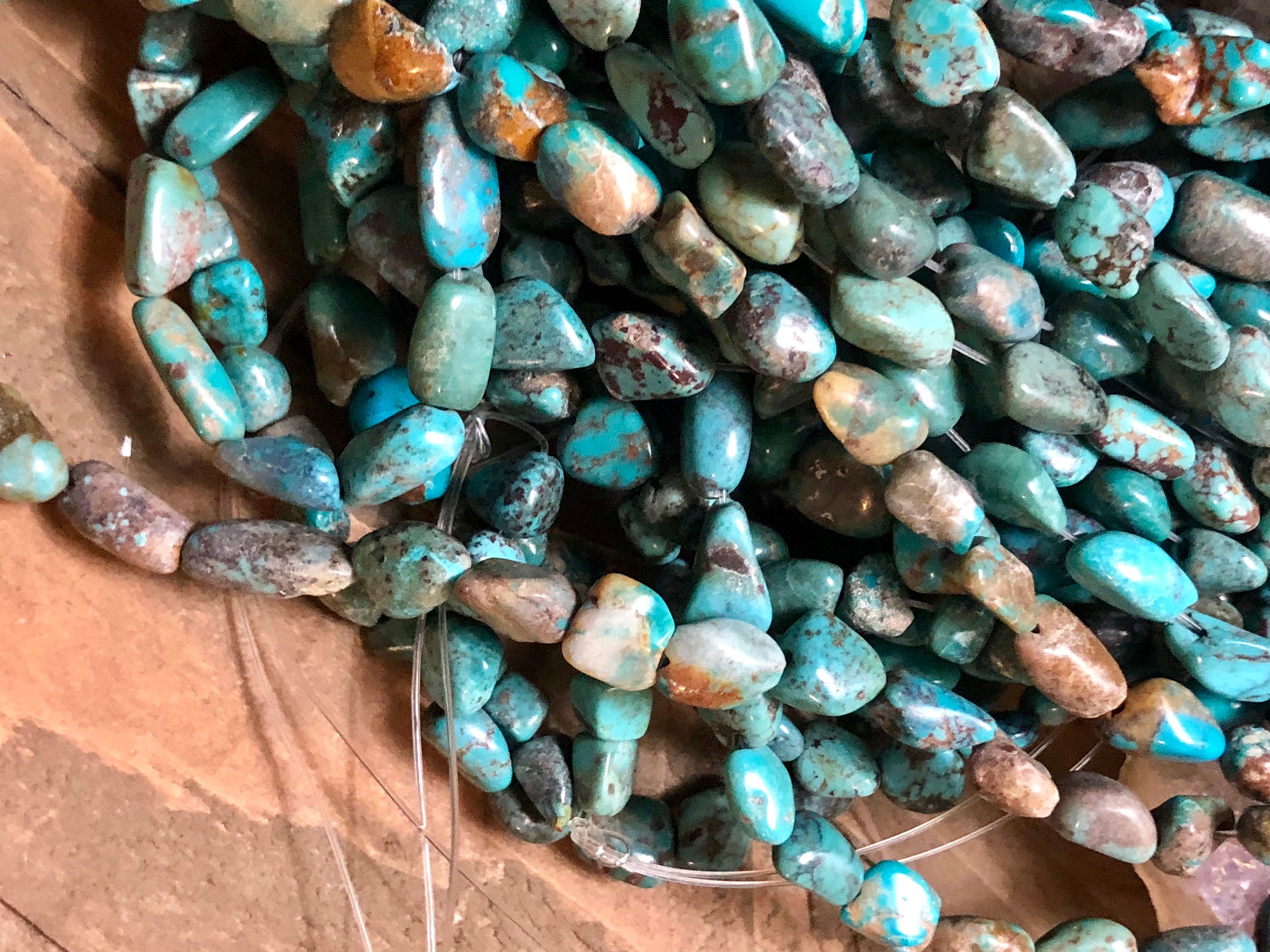 Turquoise Beads Nuggets, Genuine Turquoise 16 inch Strand turquoise