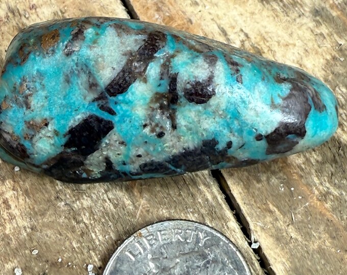 1 PCS Hubei Turquoise Nugget – Raw Turquoise Rough Stone, Natural Turquoise Tumble for Jewelry Making, and Crystal Collectors CAB1-3