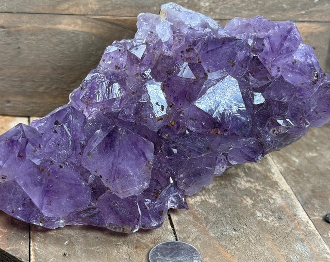 Amethyst Druzy Cluster – Raw Purple Amethyst Crystal from Brazil | Big Amethyst Geode, Healing Crystal, Natural Quartz Display 11