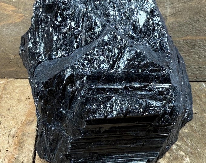 Black Tourmaline Crystal – Raw Rough Specimen, Natural Stone, 3.3 inch